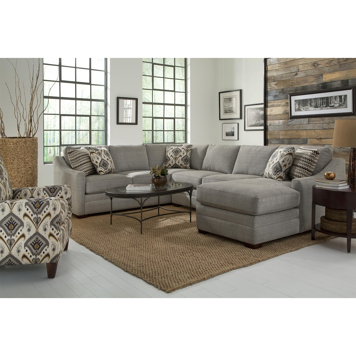 Hickory Craft F9 Series Customizable 4 Pc Sectional Sofa