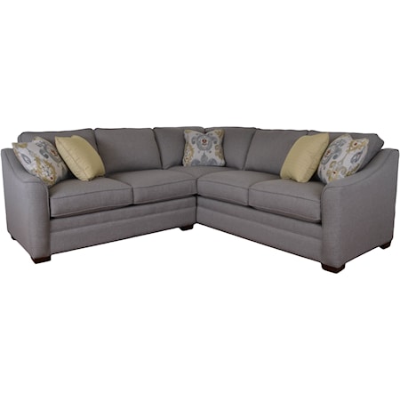 Two Piece Customizable Corner Sectional Sofa with Right Return