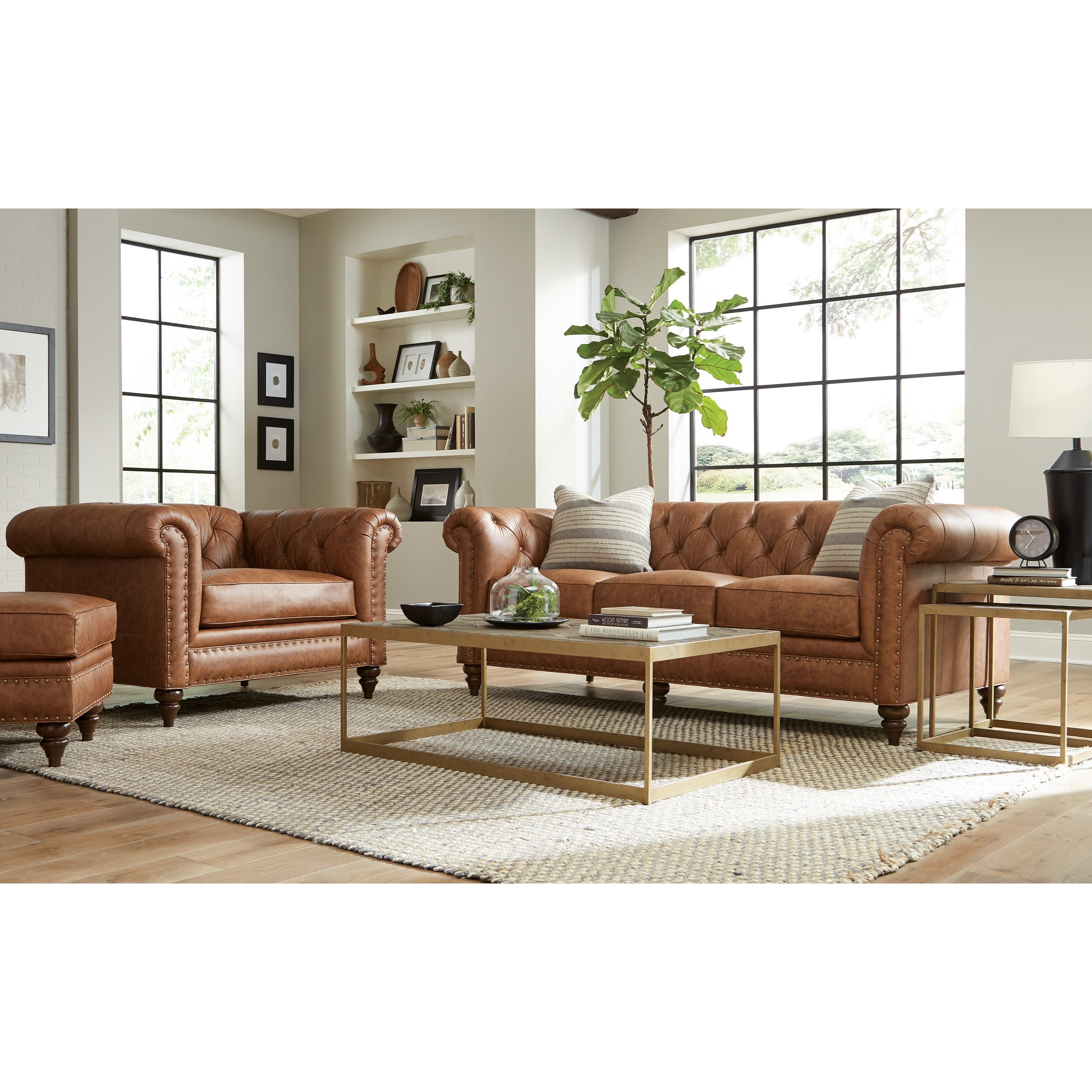 Pillows on on sale chesterfield sofa