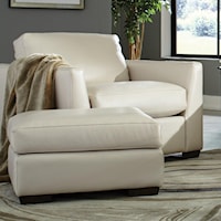 Contemporary Leather Chair & Ottoman Set