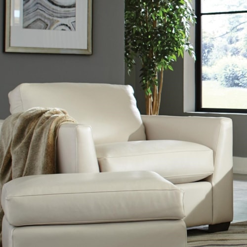 Contemporary Leather Chair and 1/2