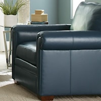 Customizable Leather Chair with Rolled Panel Arms
