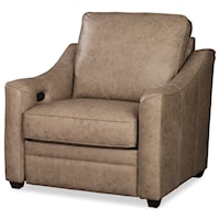 Customizable Power High Leg Recliner with Crescent Arms and USB Charging Port