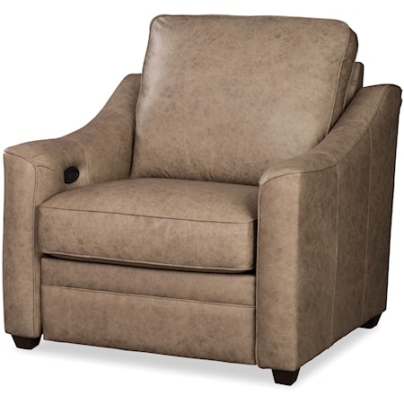 Customizable Power High Leg Recliner with Crescent Arms and USB Charging Port