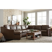 Customizable 3 Piece Leather Sectional Sofa with 1 Power Recliner and LAF Cuddler Chair