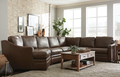 Customizable 3 Piece Leather Sectional Sofa with 1 Power Recliner and LAF Cuddler Chair