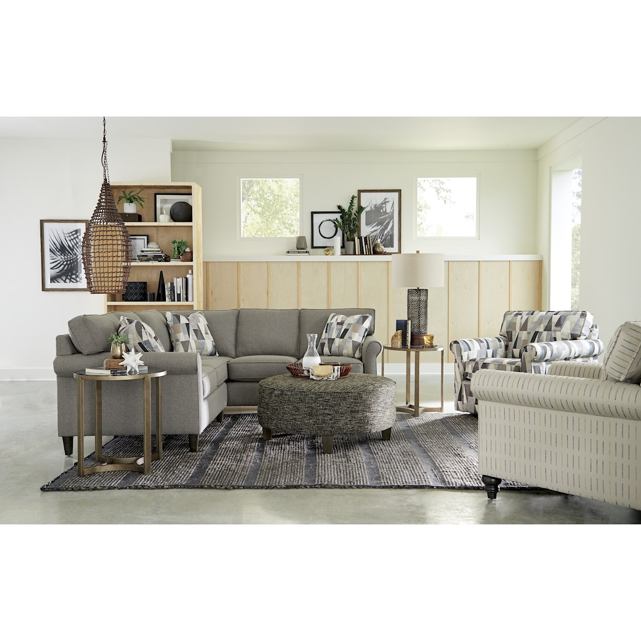 Hickory Craft M9 Custom - Design Options 4-Seat Sectional Sofa w/ RAF Return Sofa