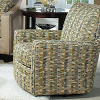 Contemporary Upholstered Swivel Glider with Track Arms