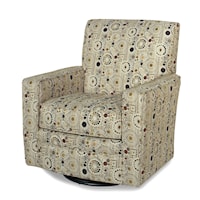 Contemporary Upholstered Swivel Glider with Track Arms