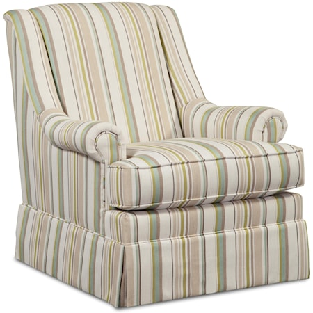 Skirted Accent Chair with Rolled Panel Arms