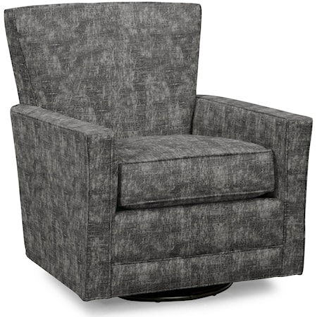 Transitional Swivel Accent Chair with Track Arms