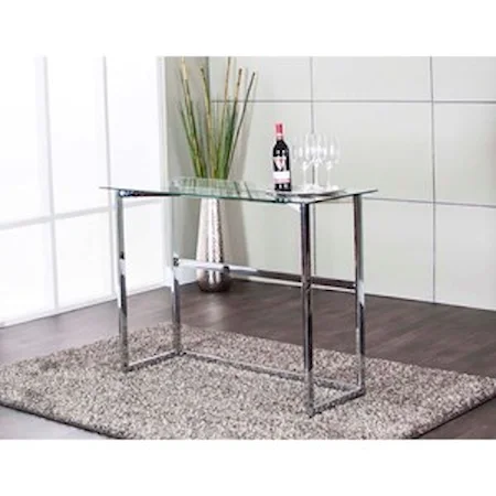 Contemporary Counter Height Dining Table with Glass Top