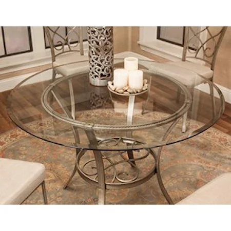 Traditional Round Dining Table with Glass Top