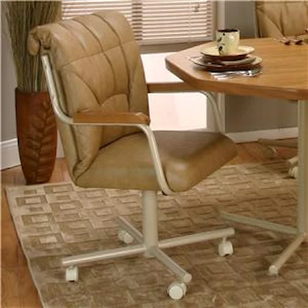 Tilt-Swivel Dining Chair with Casters