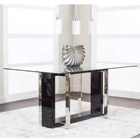 Contemporary Glass Top Dining Table