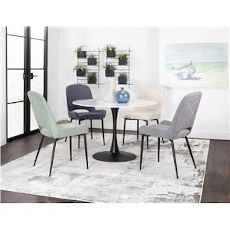 5-Piece Dining Set includes Table and 4 Side Chairs in Charcoal
