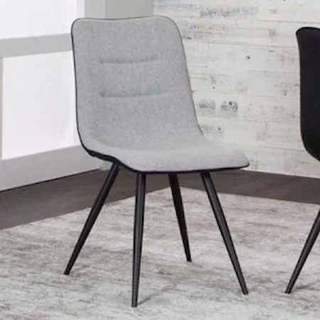 Contemporary Medium Gray Fabric/Black Polyurethane Side Chair (Welded)