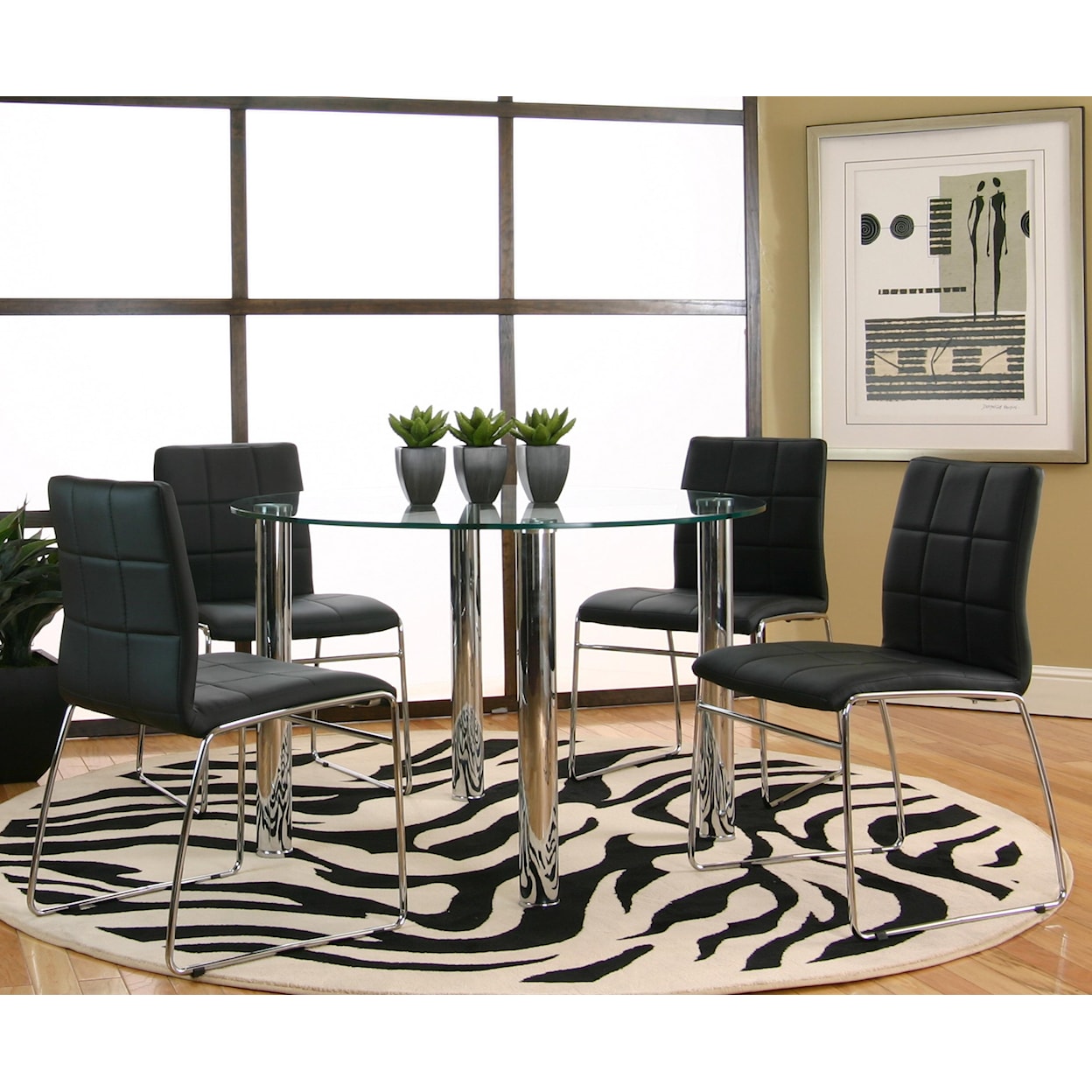 Cramco, Inc Contemporary Design - Napoli Black Polyurethane Sled Side Chair