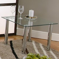 Square End Table w/ Glass Top