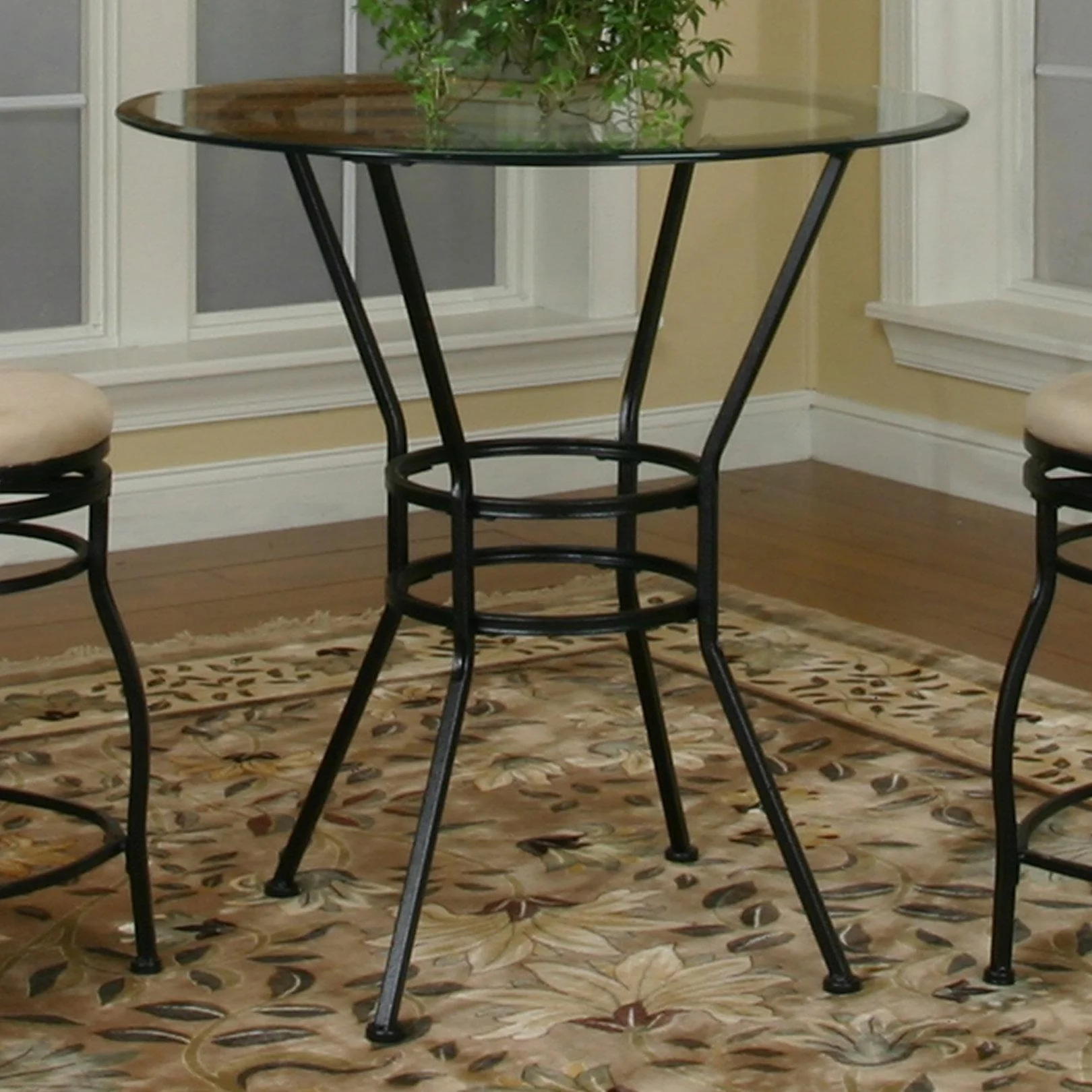 Cramco, Inc Cramco Trading Company - Starling 72688-43x1+72688-49x1 Round  Glass Pub Table w/ Textured Black Pedestal Base | Nassau Furniture and  Mattress | Table - Dining (formal), image size:1620x1620