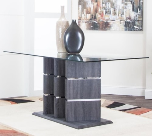 Contemporary Dining Table with Glass Top