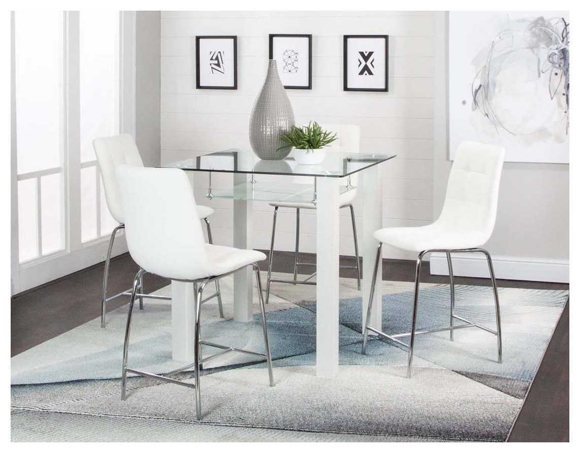 White counter shop height table