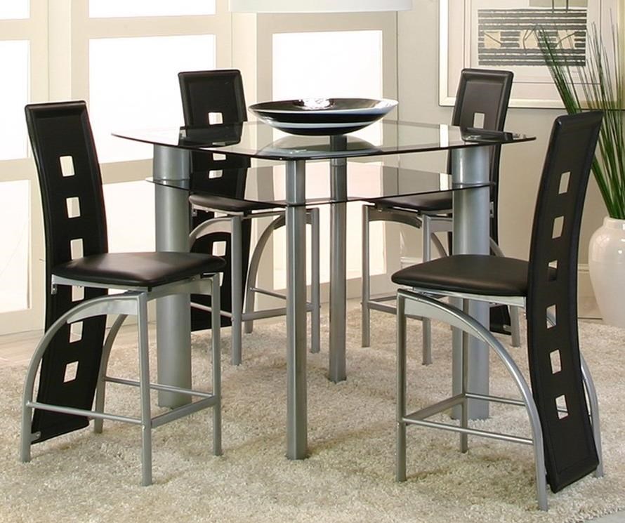 Cramco Inc Valencia 92780 539 Contemporary 5 Piece Counter Table Set Nassau Furniture and Mattress Pub Table and Stool Sets