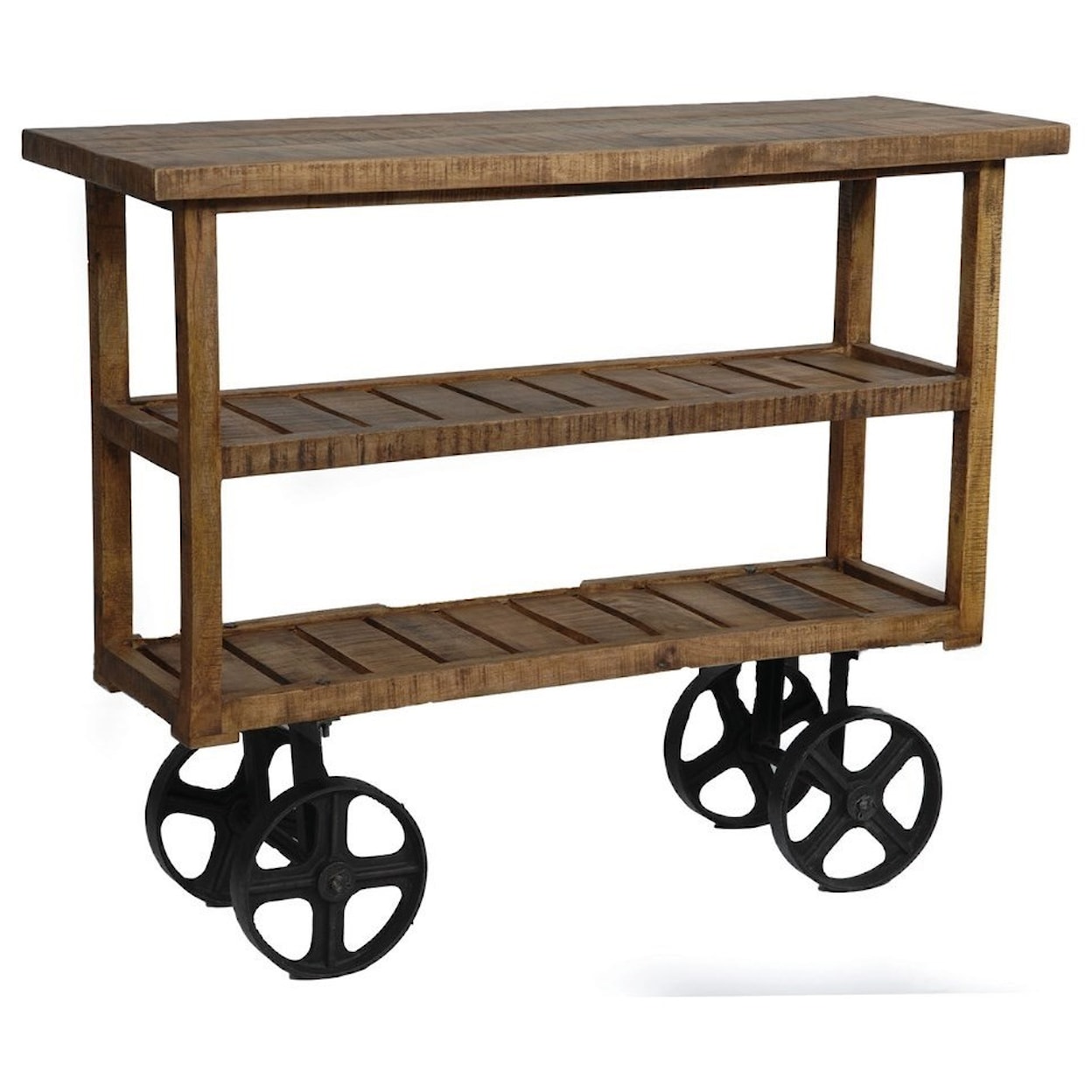 Crestview Collection Accent Furniture Bengal Manor Mango Wood Industrial Cart