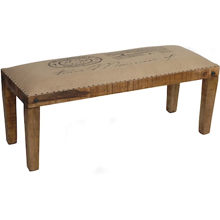 Bengal Manor Mango Wood Burlap Bench