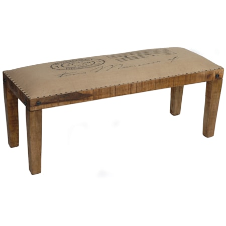 Bengal Manor Mango Wood Burlap Bench