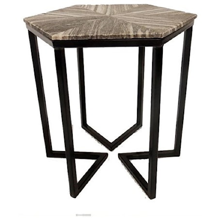 Bengal Manor Shaped Iron Base Hexagon Accent