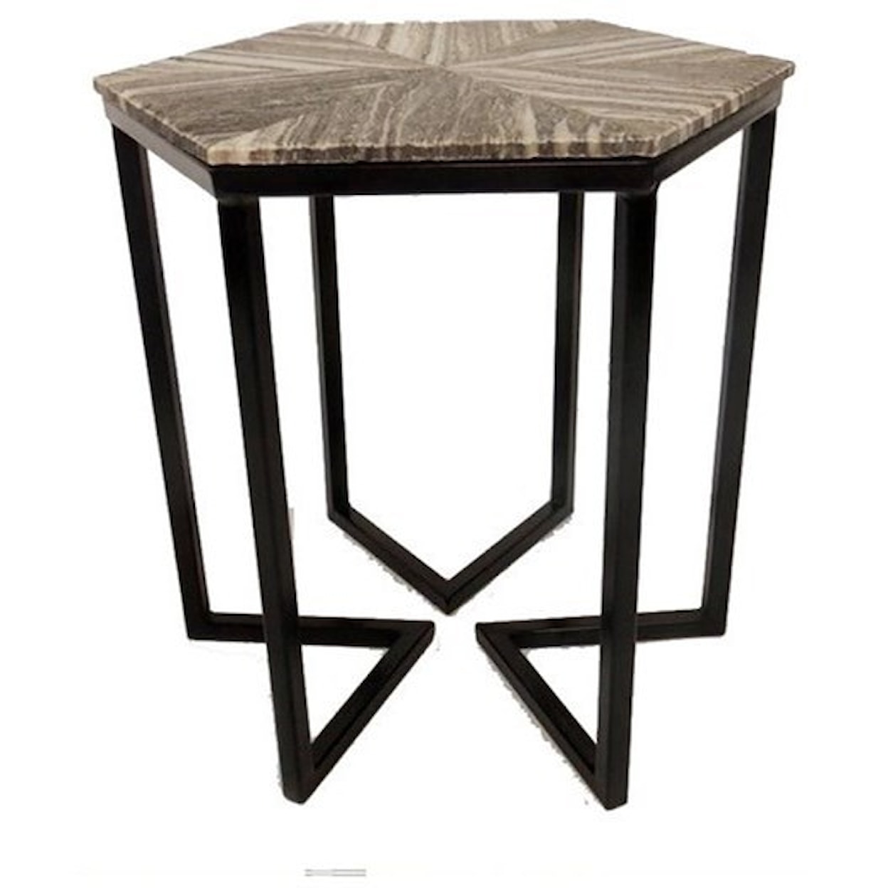 Crestview Collection Accent Furniture Bengal Manor Shaped Iron Base Hexagon Accent