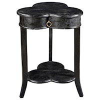 Bengal Manor Mango Wood Clover Leaf 1 Drawer Ebony Accent Table