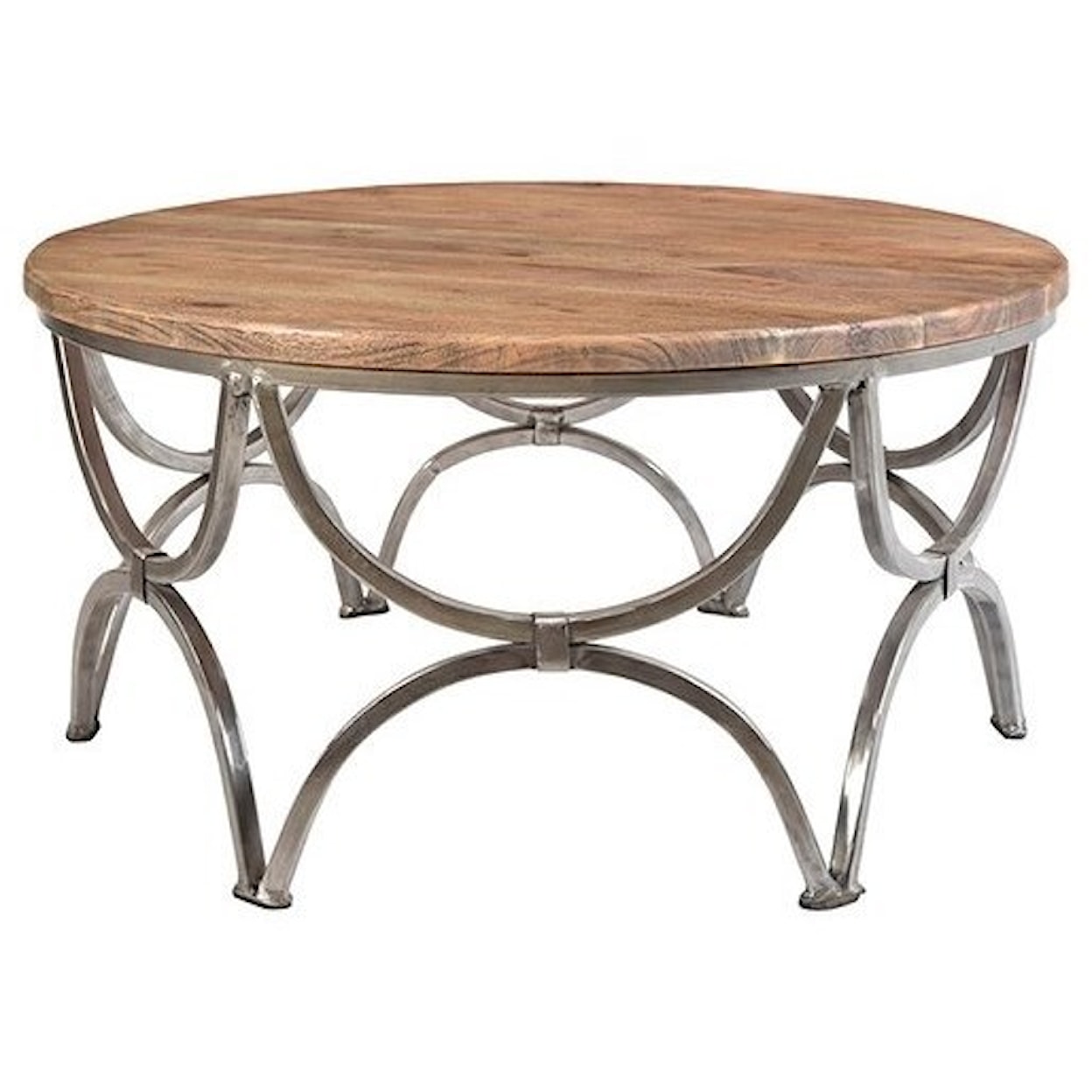 Crestview Collection Accent Furniture Bengal Manor Mango Wood and Steel Round Cock