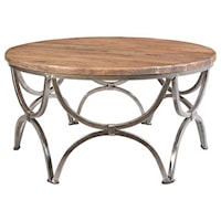 Bengal Manor Mango Wood and Steel Round Cocktail Table