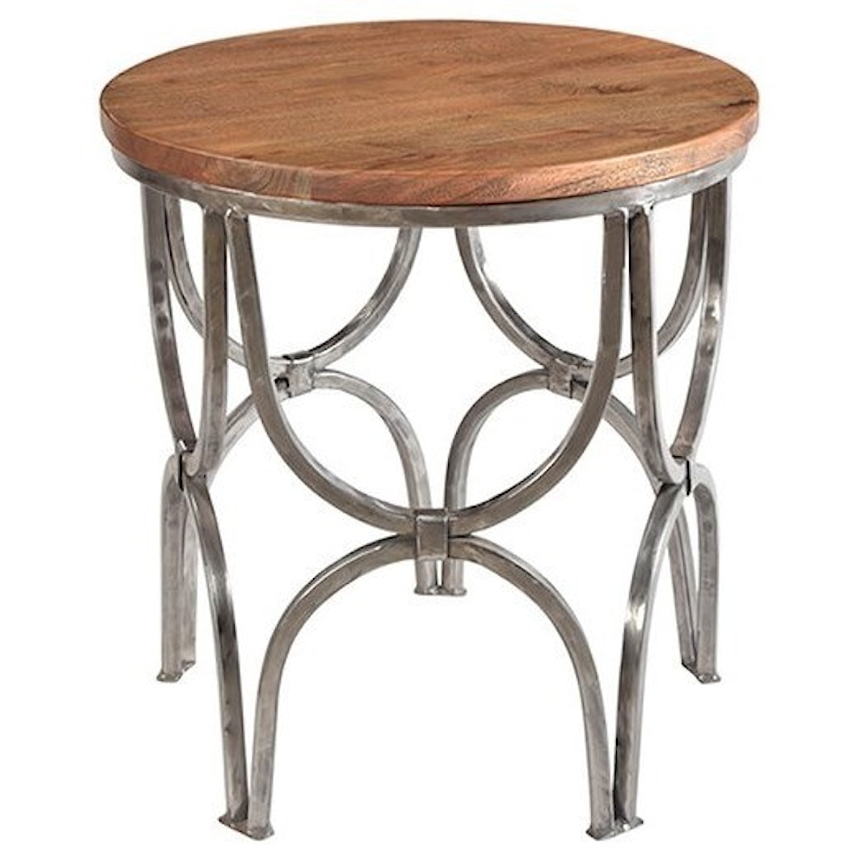 Crestview Collection Accent Furniture Bengal Manor Mango Wood and Steel Round End
