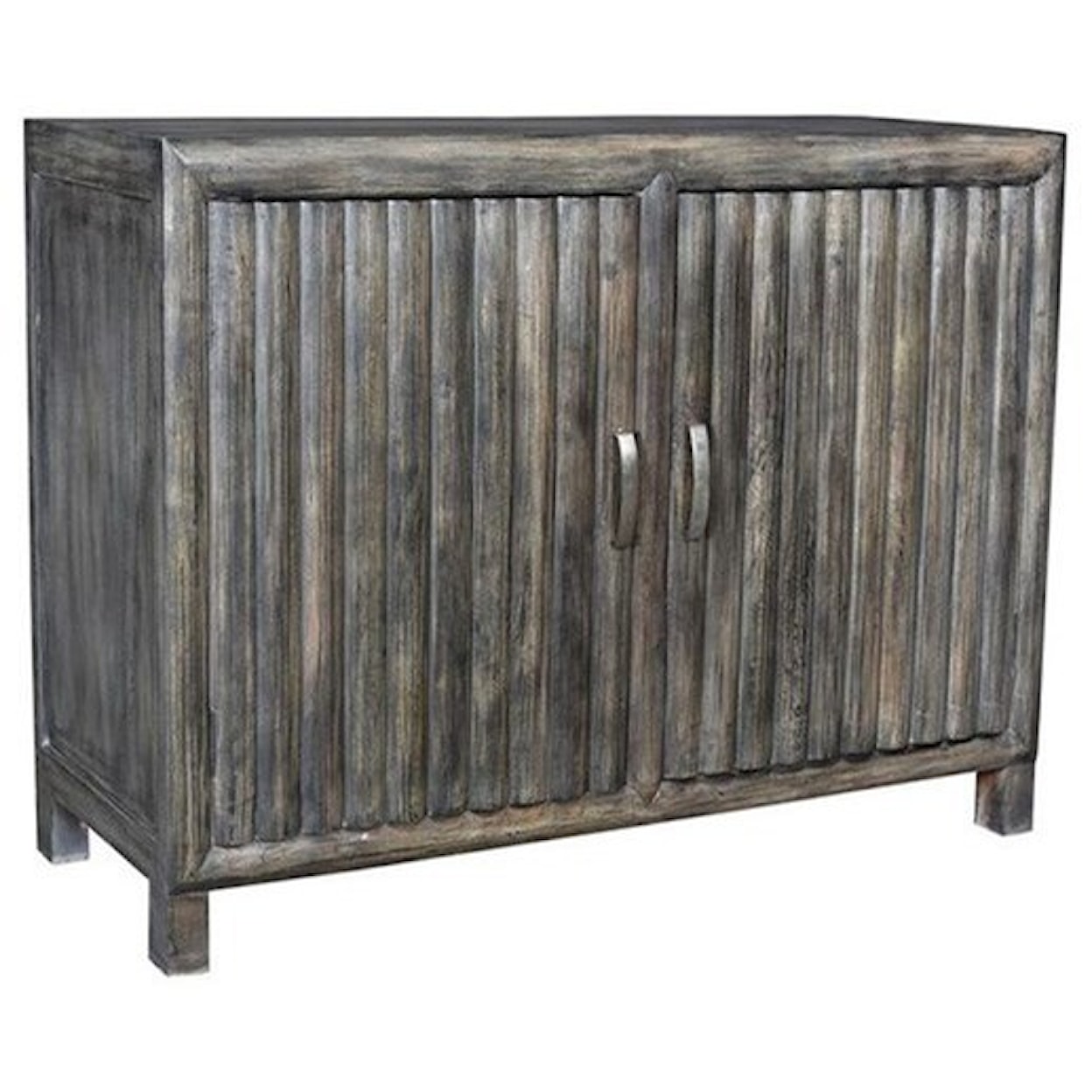 Crestview Collection Accent Furniture Mango Wood 2 Door Grey Cabinet