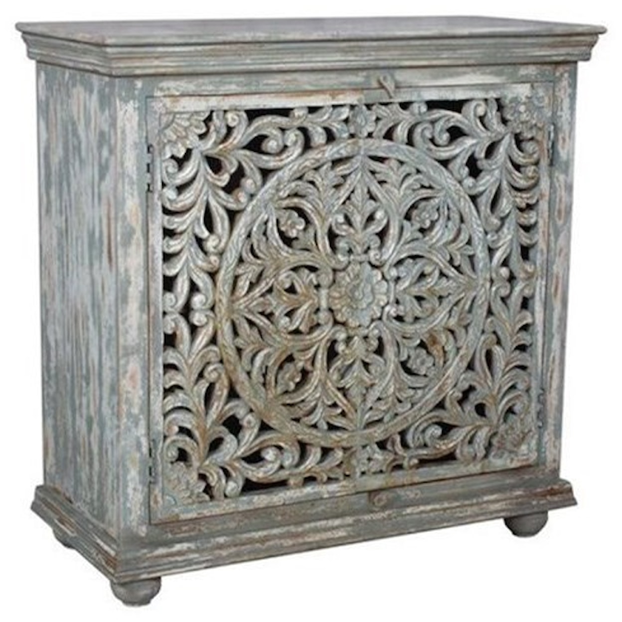 Crestview Collection Accent Furniture Mango Wood Carved Cabinet