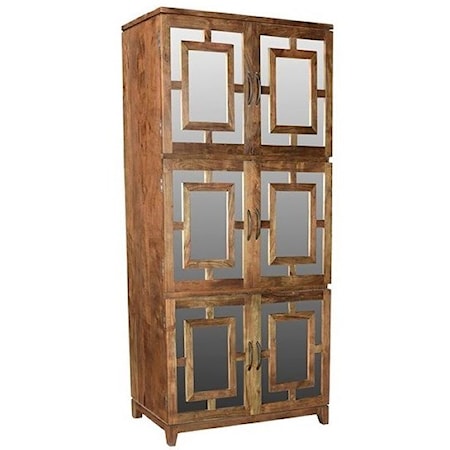 Acacia Wood 6 Door Cabinet