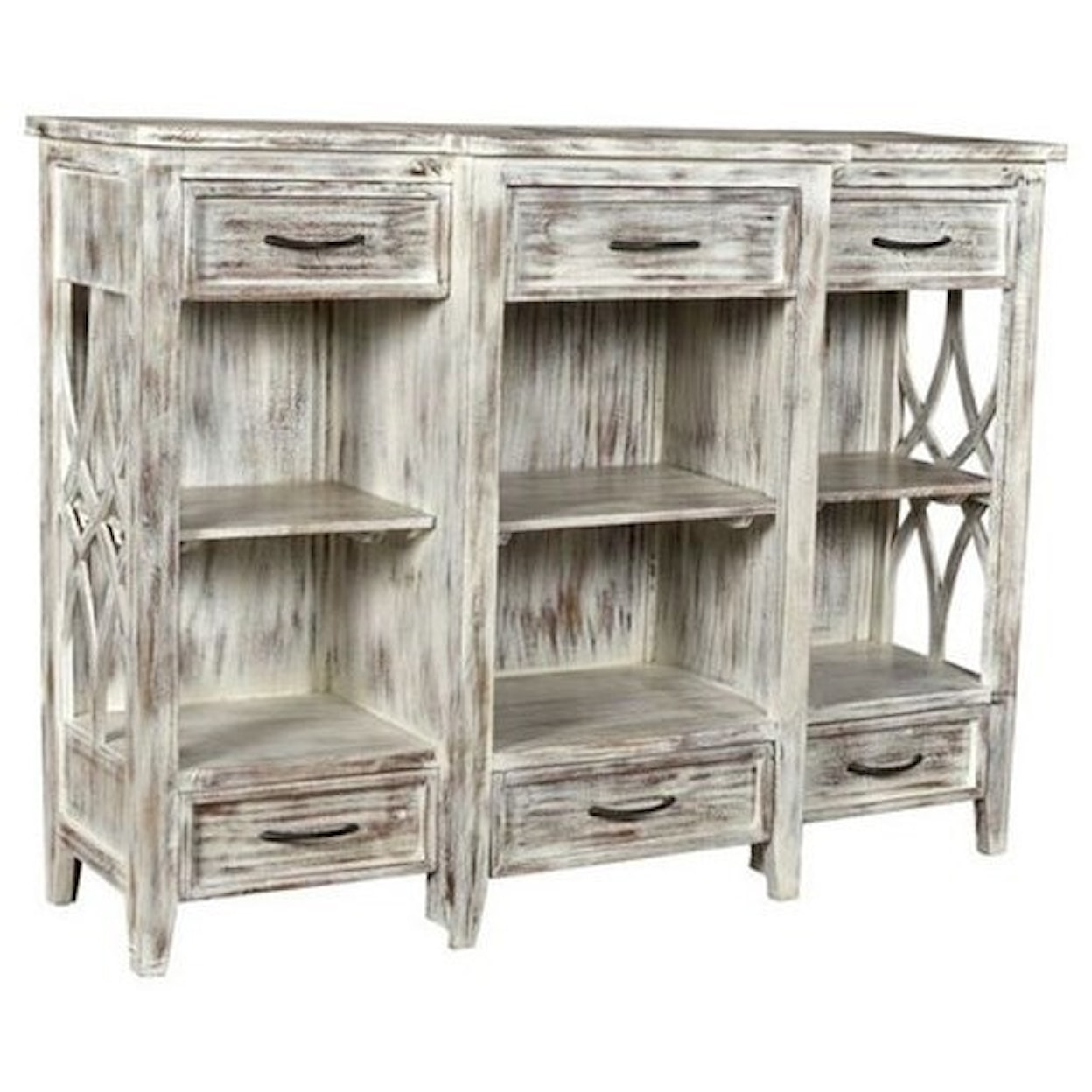 Crestview Collection Accent Furniture Mango Wood 6 Drawer Console