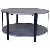 Bengal Manor Mango Wood and Metal Round Cocktail Table
