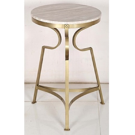 Iron and Marble Accent Table