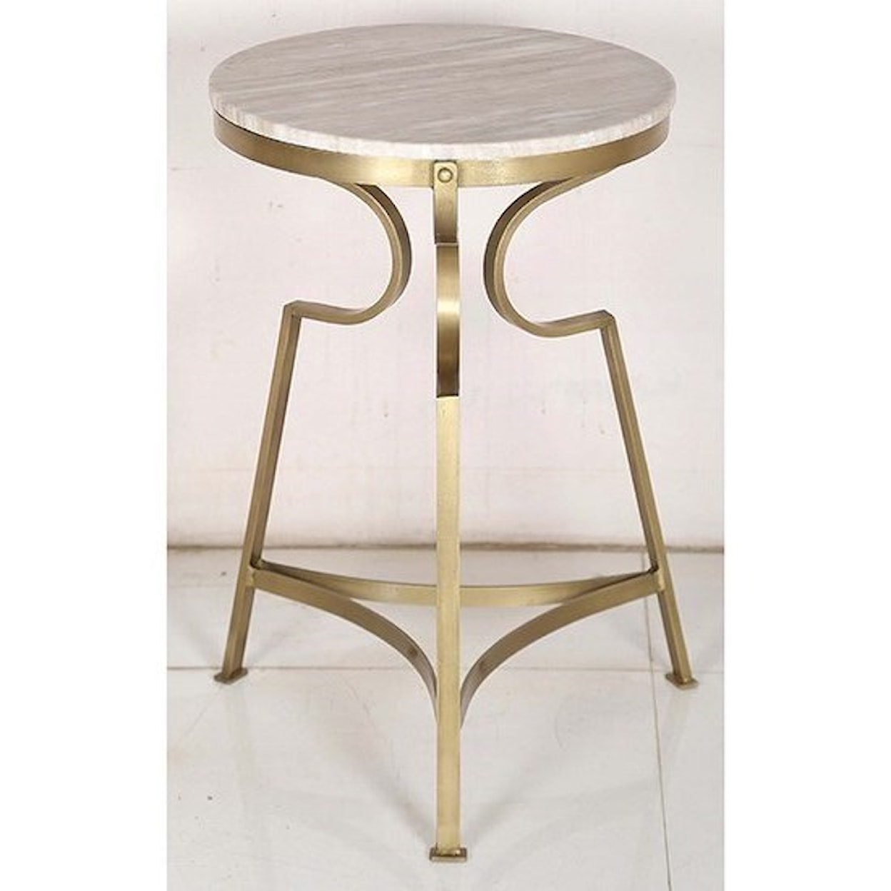 Crestview Collection Accent Furniture Iron and Marble Accent Table