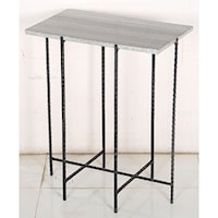 Bengal Manor Solid Iron Accent Table Grey Marble  Top
