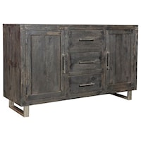 Bengal Manor Mango Wood Ebony 2 Door 3 Drawer Sideboard