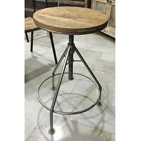 Mango Wood and Metal Barstools