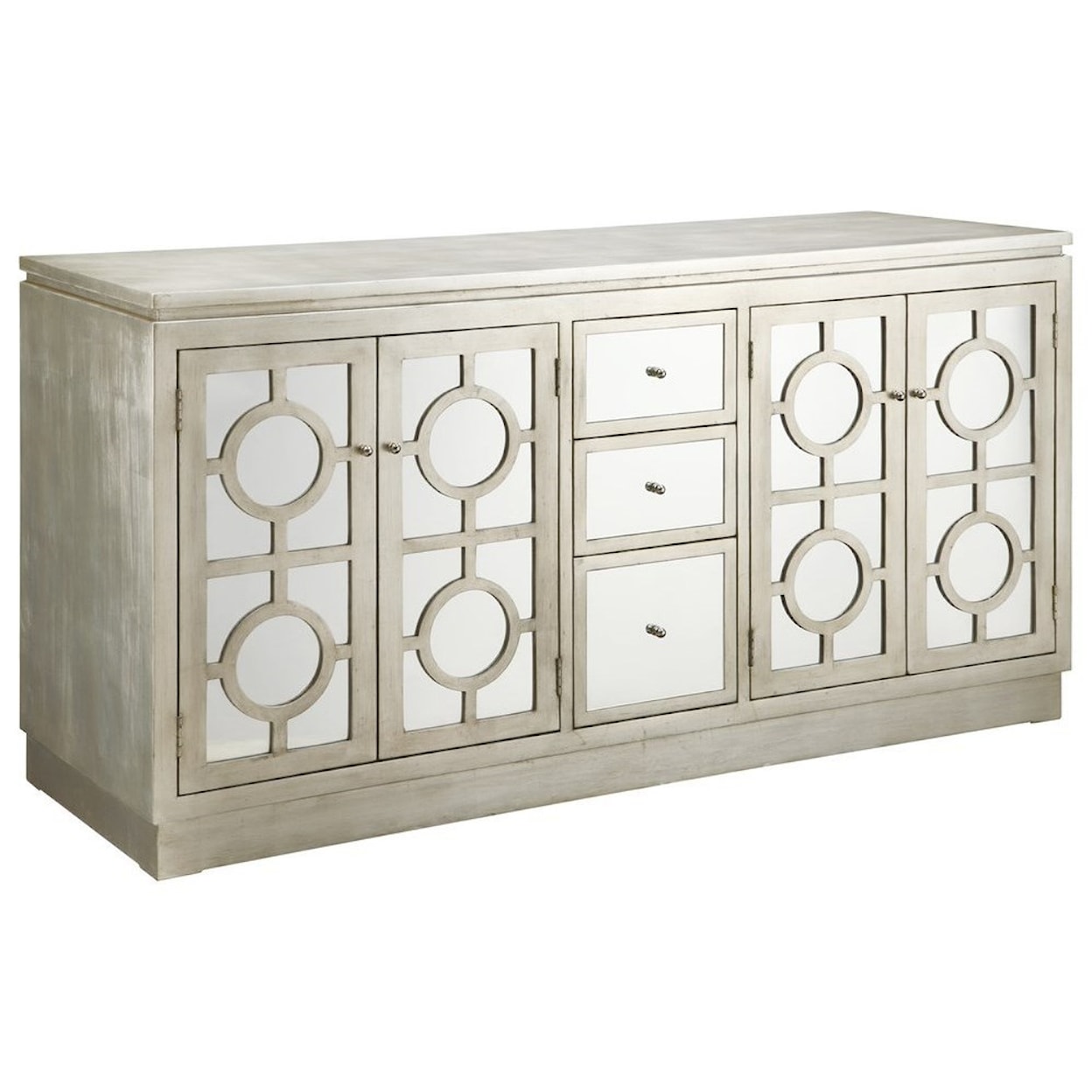 Crestview Collection Accent Furniture Circles Silver Cabinet