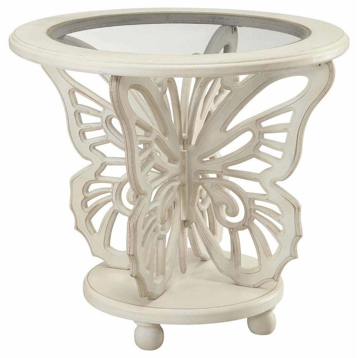 Crestview Collection Accent Furniture Bethany White Butterfly Table