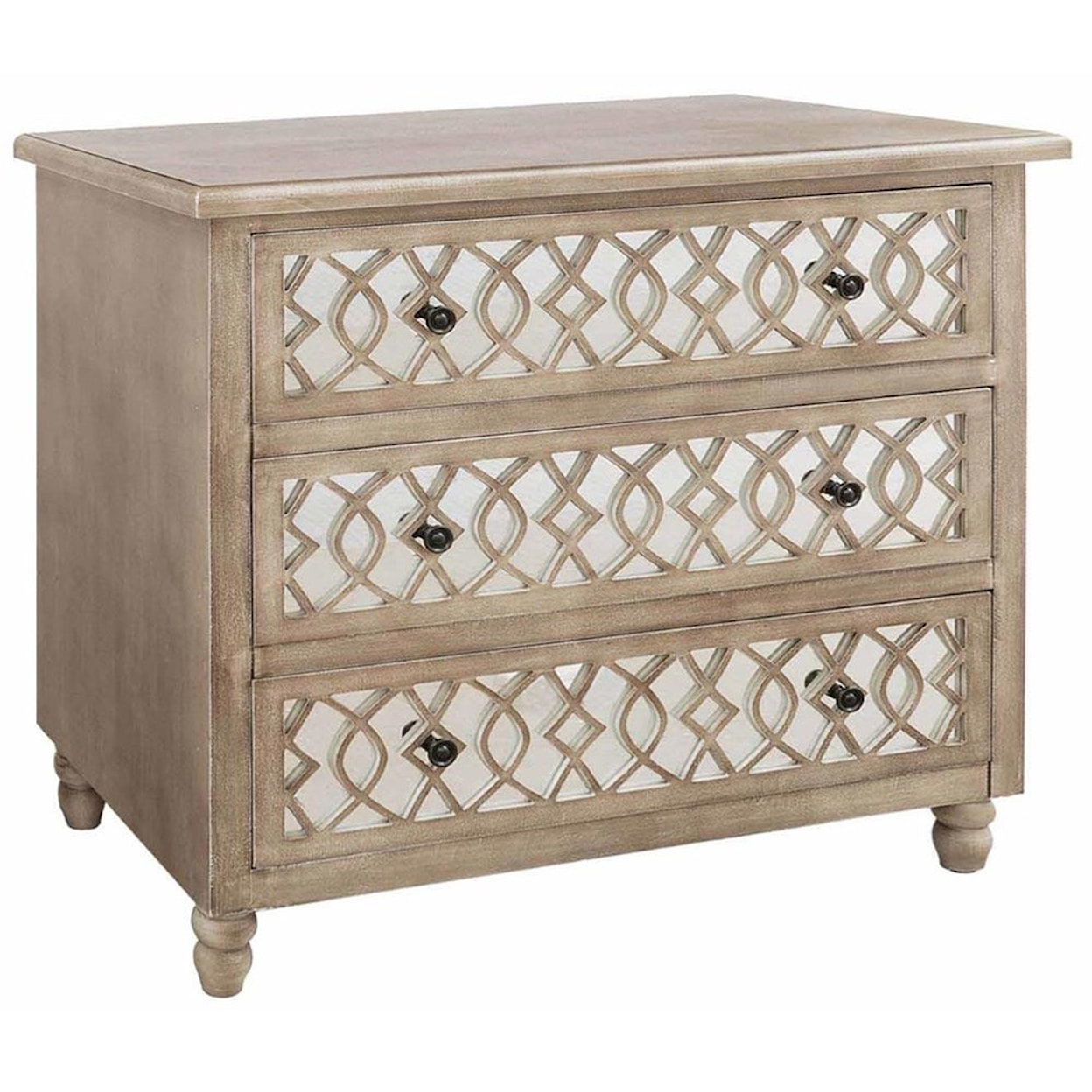 Crestview Collection Accent Furniture Veranda 3 Drawer Sandstone And Mirror Chest