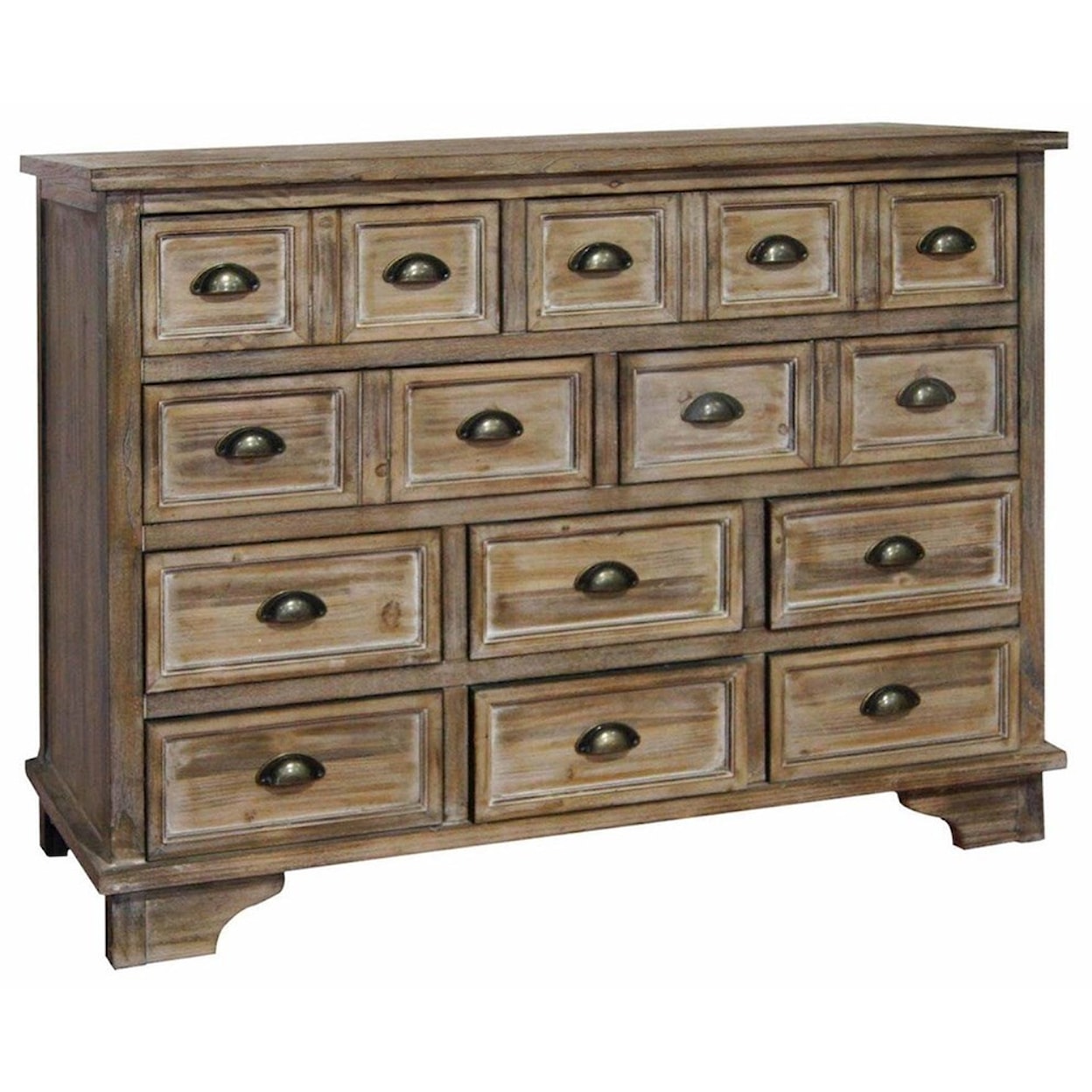Crestview Collection Accent Furniture Henderson 10 Drawer Weathered Oak Chest